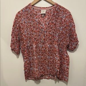 Knox Rose - Floral Button-Up Blouse - Size Medium